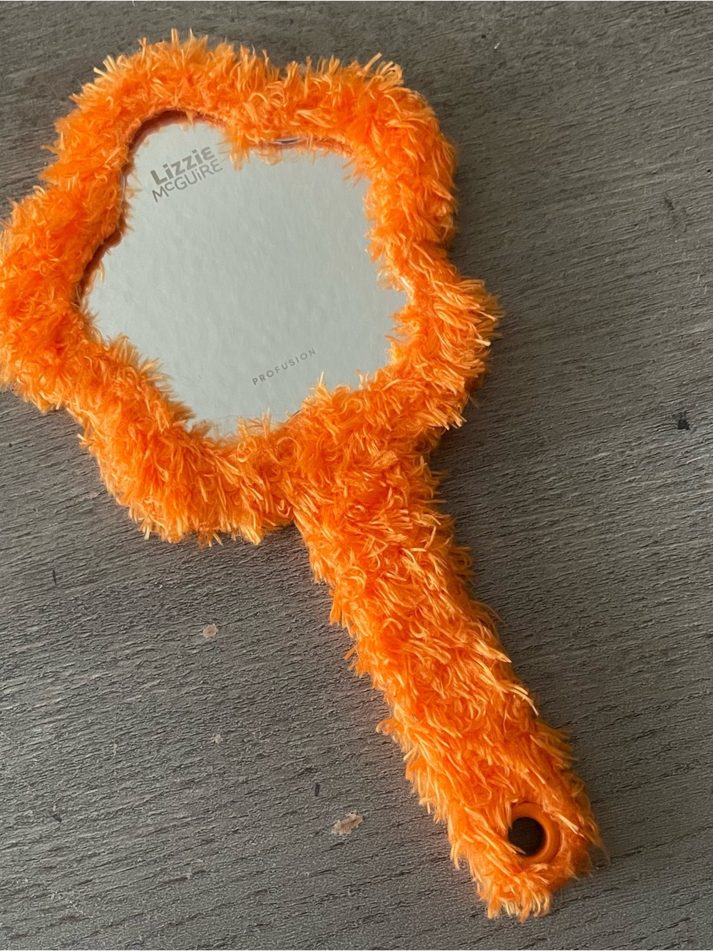 NWOT Lizzie McGuire Small Handheld Fuzzy Mirror